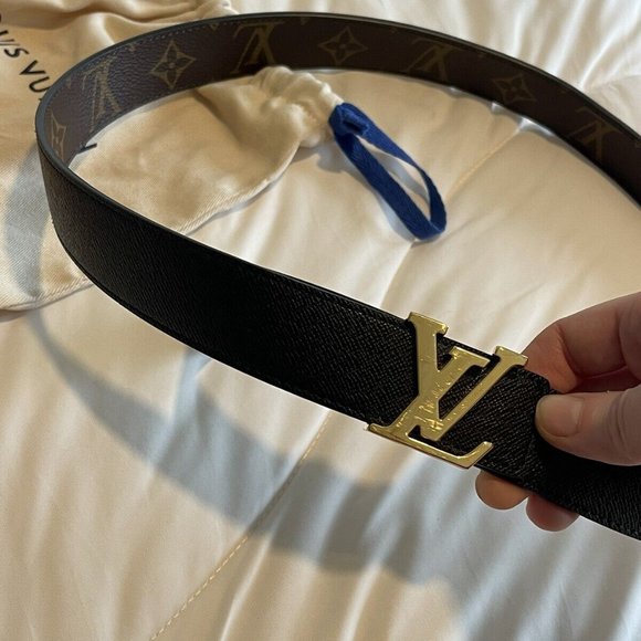 AUTHENTIC LOUIS VUITTON LV INITIALES 30mm REVERSIBLE BELT BLACK With Box! - Picture 3 of 4